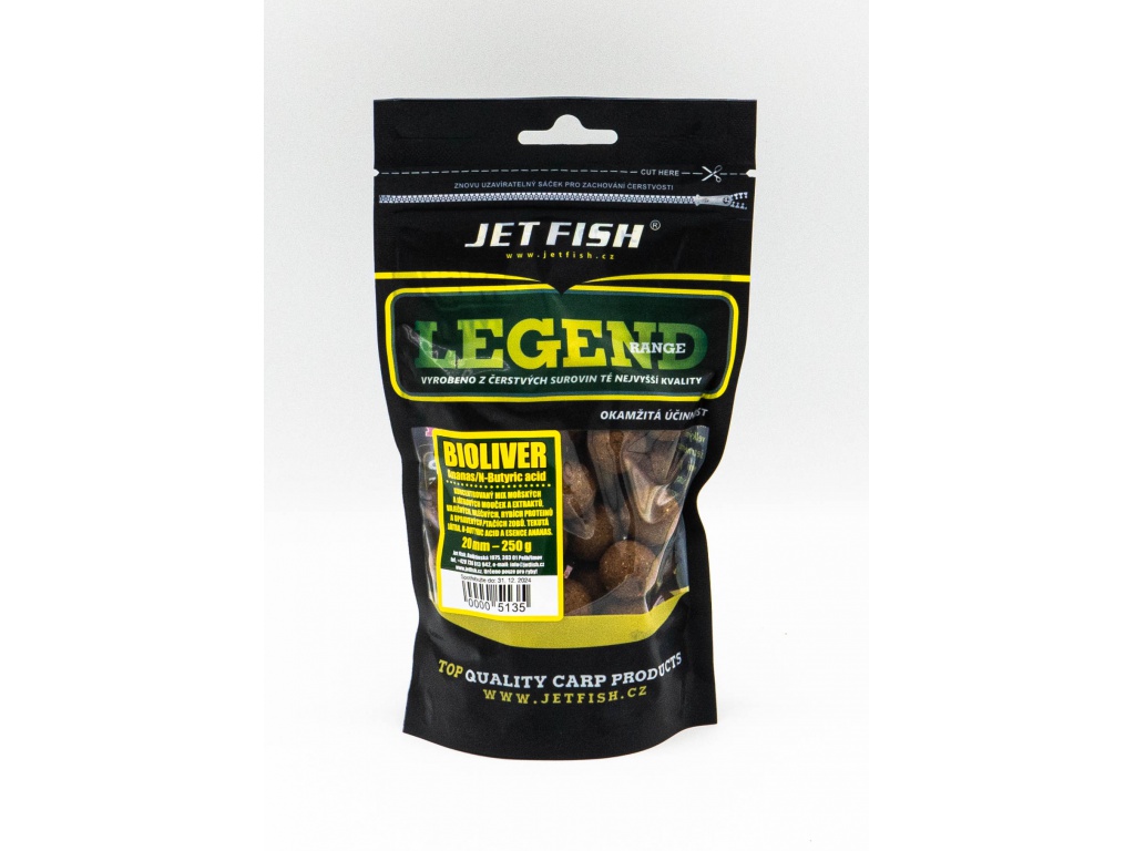 Legend Range boilie 250g - 20mm : BIOLIVER - ANANAS / N-BUTYRIC