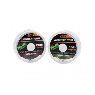 Fox Ztužená šňůrka Camotex Stiff Dark 20lb - 20m