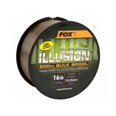 Fox Vlasec Fluorocarbon Illusion Mainline Trans Khaki 600m (Průměr 0,35 mm / Nosnost 7,27)